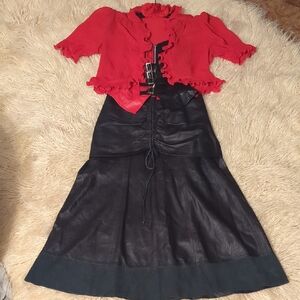 Leather Mermaid Fishtail Skirt Trumpet Skirt Harley Quinn‎ bustia